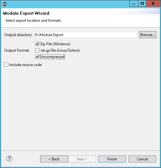 Module export options