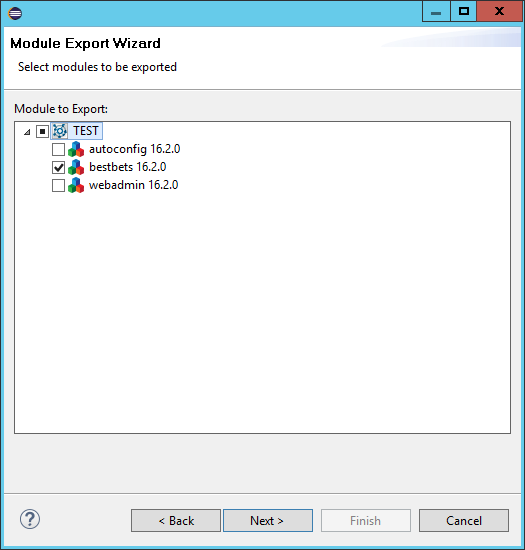 Select Module for Export